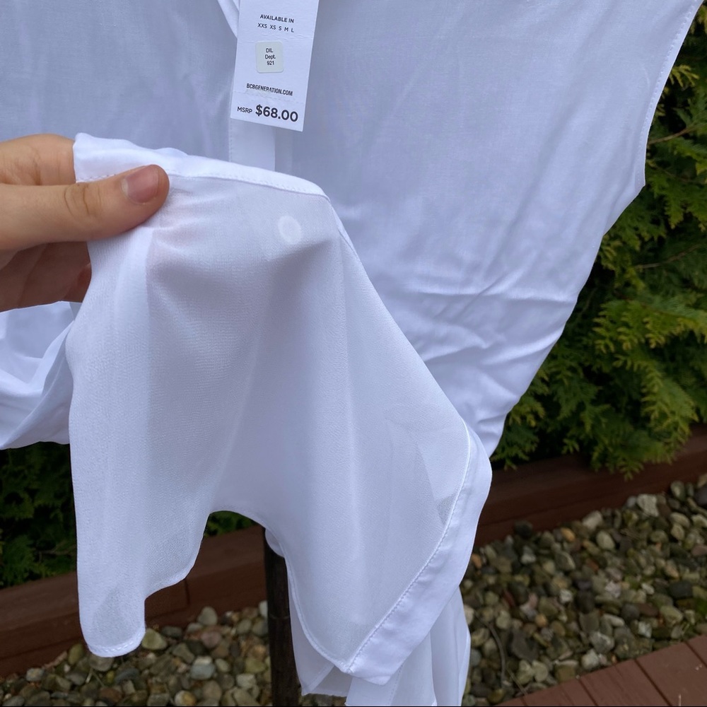 Nwt Bcbgeneration White Flowy 2 Layer Tank Top Xs… - image 4